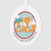Kerst Red Fox gepersonaliseerde foto Ornament (voorkant)