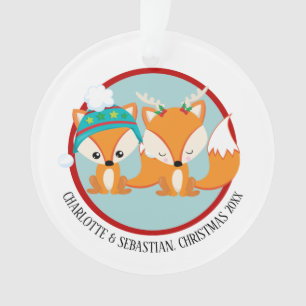 Kerst Red Fox gepersonaliseerde foto Ornament