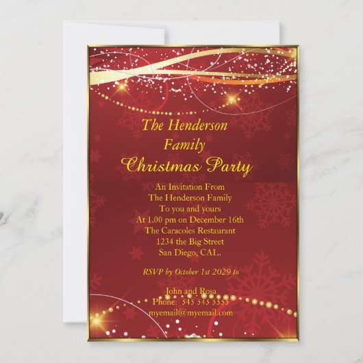 Kerst Red Gold Kaart (Voorkant)