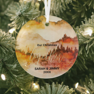 Kerst Red Mountain Adventure Outdoor Paar Glas Ornament