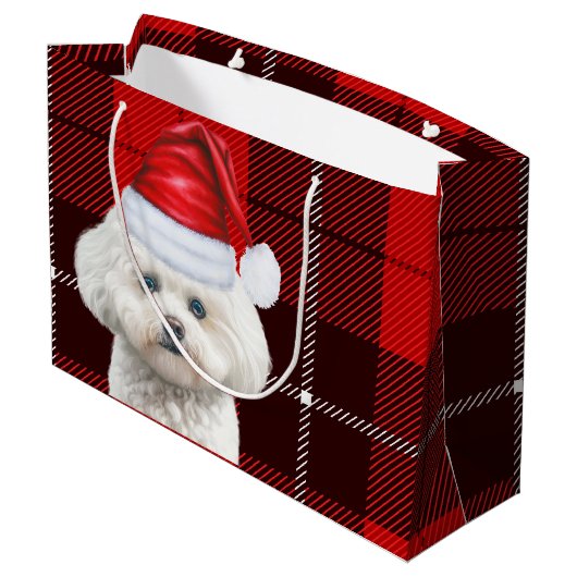 Kerst Red Plaid Coton de Tuleari Hond Vakantie Groot Cadeauzakje (Achterkant Gekanteld)