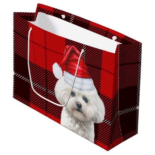 Kerst Red Plaid Coton de Tuleari Hond Vakantie Groot Cadeauzakje (Voorkant Gekanteld)