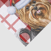 Kerst Red Plaid en Biewer Terrier hond Tissuepapier (Detail)