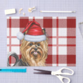 Kerst Red Plaid en Biewer Terrier hond Tissuepapier (Craft)