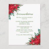Kerst Red Poinsettia bruiloft accommodaties Informatiekaartje (Voorkant)