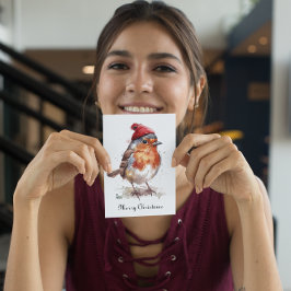 Kerst Red Robin aanpasbaar Feestdagenkaart