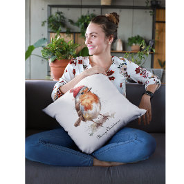 Kerst Red Robin, aanpasbaar Kussen
