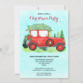 Kerst Red Truck Blue Winter Kaart (Voorkant)