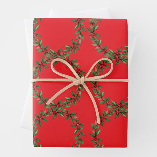 Kerst Reef Red Wrapping Paper | elegant (In situ)