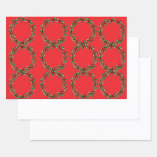 Kerst Reef Red Wrapping Paper | elegant (Set)