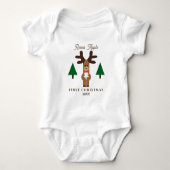 Kerst-reekalf naam body voor baby's eerste kerst romper (Voorkant)