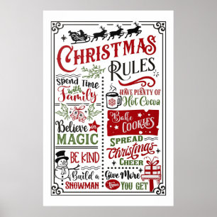 Kerst regels poster