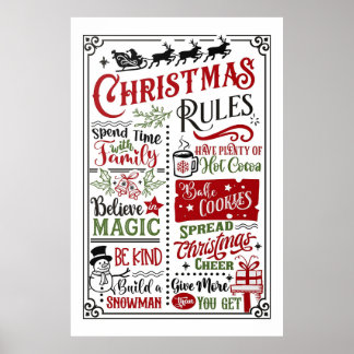 Kerst regels poster