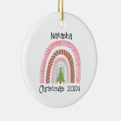 Kerst regenboog boom gepersonaliseerd Ornament (Rechts)