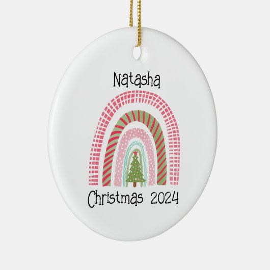 Kerst regenboog boom gepersonaliseerd Ornament (Rechts)
