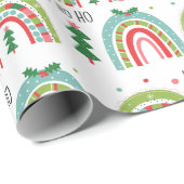 Kerst regenboog cadeaupapier (Rol Hoek)