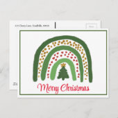 Kerst regenboog glitter rood goud groen briefkaart (Voorkant / Achterkant)