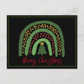 Kerst regenboog glitter rood goud groen briefkaart (Voorkant)