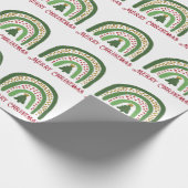 Kerst regenboog glitter rood goud groen cadeaupapier (Hoek)