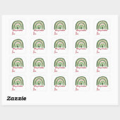 Kerst regenboog glitter rood goud groen vierkante sticker (Vel)