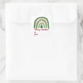 Kerst regenboog glitter rood goud groen vierkante sticker (Tas)