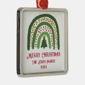 Kerst regenboog glitter rood groen personaliseren metalen ornament (Rechts)