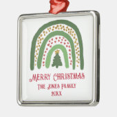 Kerst regenboog glitter rood groen personaliseren metalen ornament (Links)