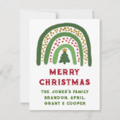 Kerst regenboog glitters rode goud groen notitiekaartje (Voorkant)