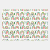 Kerst Regenboog Inpakpapier Set Bomen, Stippen Vel (Voorkant)