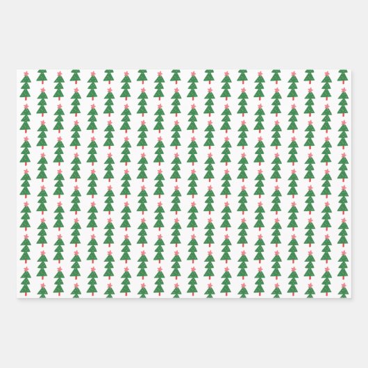 Kerst Regenboog Wrapping Paper Set Trees, Stippen (Voorkant 3)