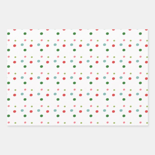 Kerst Regenboog Wrapping Paper Set Trees, Stippen (Voorkant 2)