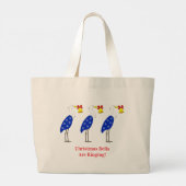 Kerst Reigers Boodschappentas Grote Tote Bag (Achterkant)