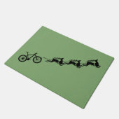 Kerst Reindeer Fiets Grappige Kerstman Deurmat (Schuin)