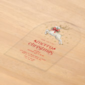 Kerst Reindeer Goud Typografie Feest Uitnodiging (Laagn)