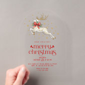 Kerst Reindeer Goud Typografie Feest Uitnodiging (Insitu (Draagbaar))