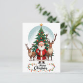 Kerst Reindeer Kerstboom Vakantie Briefkaart (Staand voorkant)