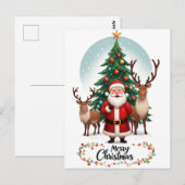 Kerst Reindeer Kerstboom Vakantie Briefkaart (Voorkant / Achterkant)