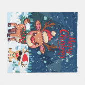 Kerst-reindeer kinderdeken voor kinderen fleece deken (Voorkant (Horizontaal))