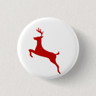 Kerst Reindeer Knop - Leuke Kerst Kous S Ronde Button 3,2 Cm