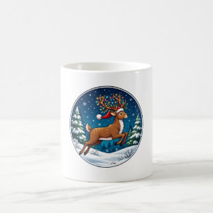 Kerst Reindeer Lichtjes Vakantie Ornament Koffiemok