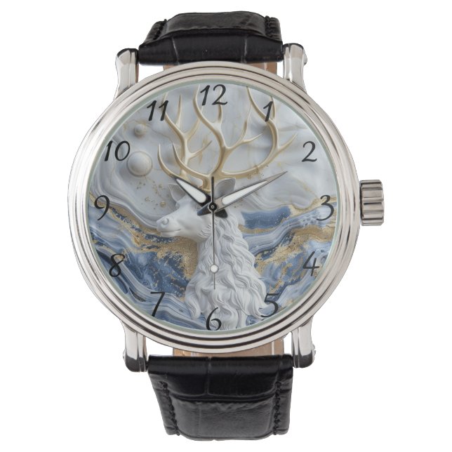 Kerst Reindeer Magie Display Horloge (Voorkant)