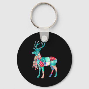 Kerst Reindeer Patchwork Rendier Mannen Vrouwen Ki Sleutelhanger