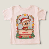 Kerst Reindeer Peuter T-shirt met Eigen Naam (Design voorkant)