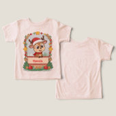 Kerst Reindeer Peuter T-shirt met Eigen Naam (Ontwerp Voorkant & Achterkant)