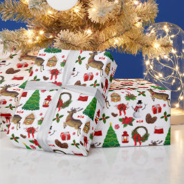 Kerst Reindeer Sneeuwmannen Kerstcadeaus Cadeaupapier