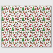 Kerst Reindeer Sneeuwmannen Kerstcadeaus Cadeaupapier (Vlak)