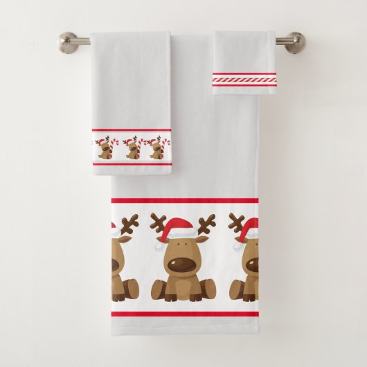 Kerst Reindeer Snoepstok Bad Handdoek (Insitu)