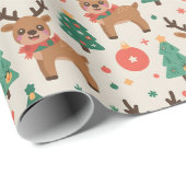 Kerst-reindeer-verpakkings papier (Rol Hoek)