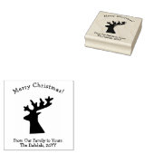 Kerst Reindeer Vrolijke Kerstwens Rubberstempel (Gestempeld)