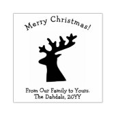 Kerst Reindeer Vrolijke Kerstwens Rubberstempel (Afrduk)